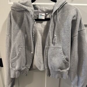TNA Cozy Fleece Sweatshirt in Light Gray